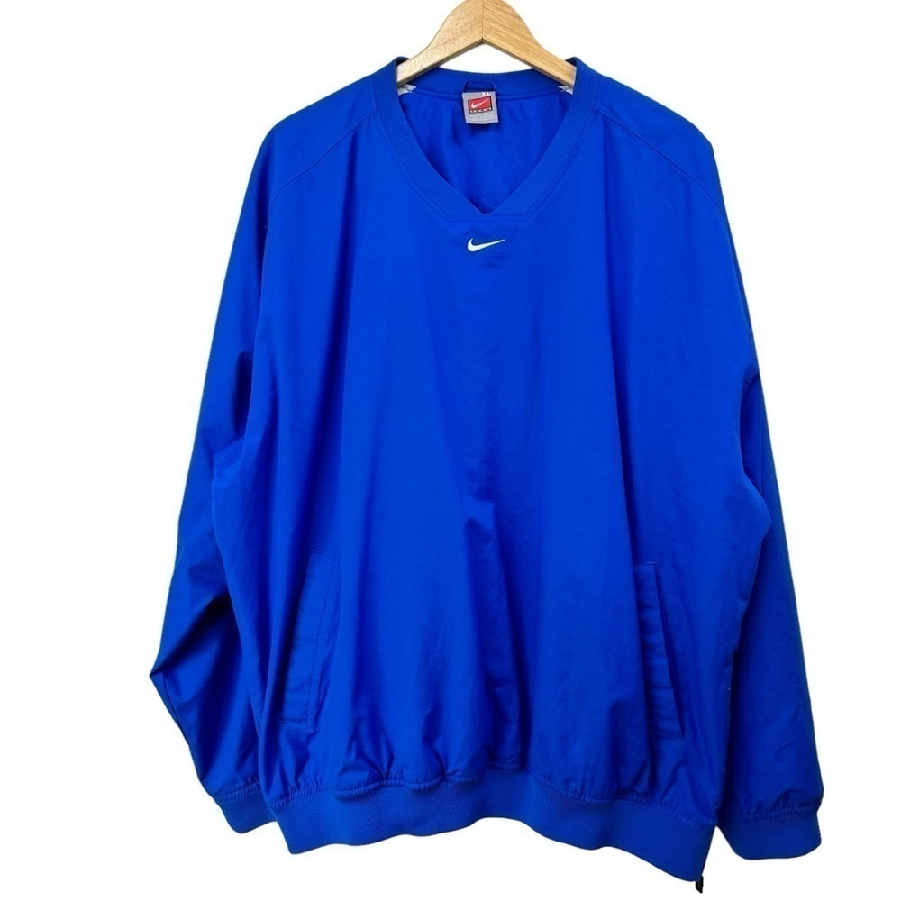 Nike Vintage Royal Blue Pullover Windbreaker Long Sleeve Jacket, XL